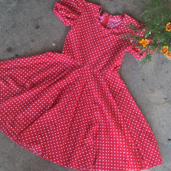 Dresses & Skirts - ☀️PRICE DROP!!☀️ Vintage Style Red Polka-dot Dress